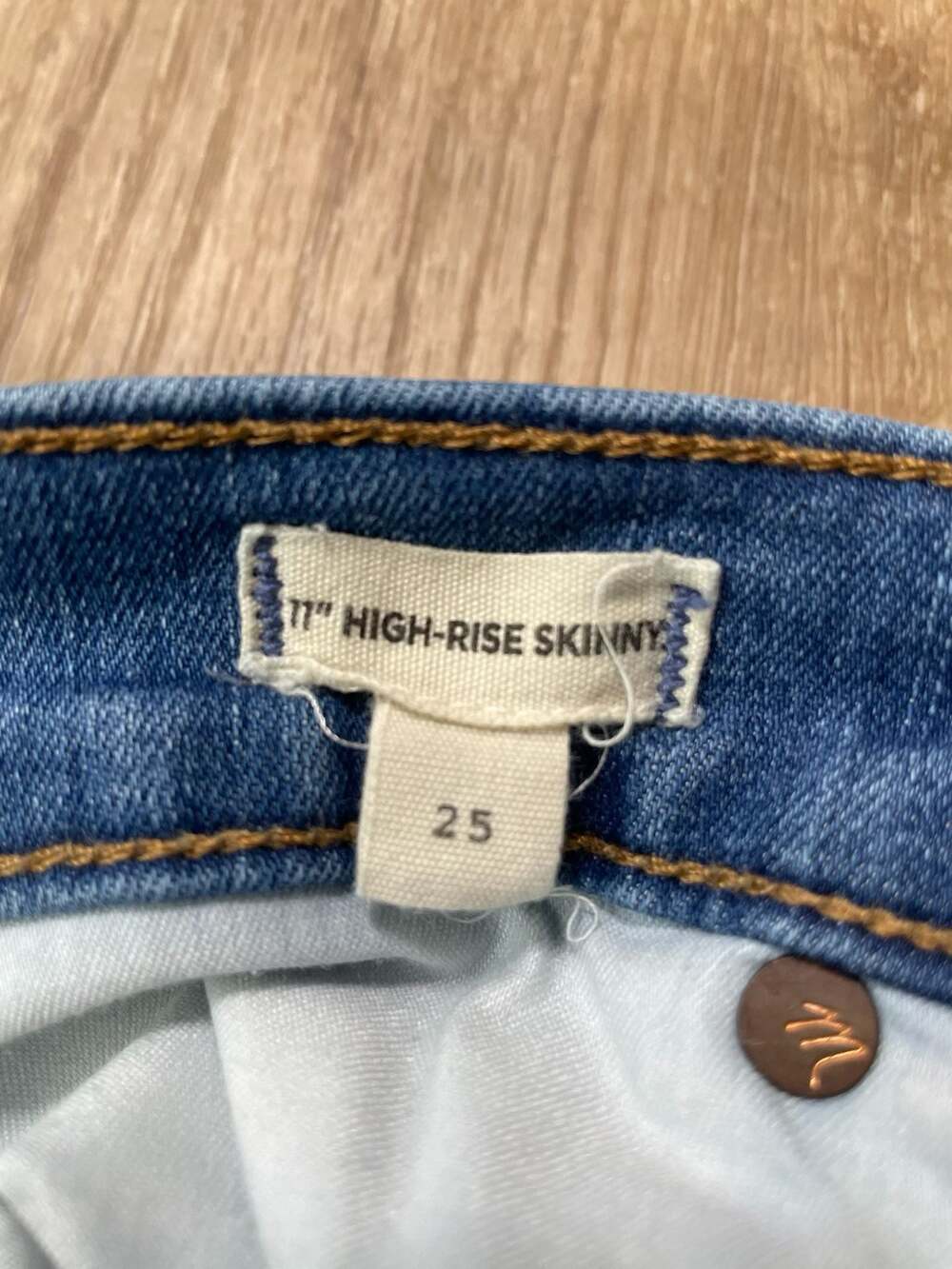 Madewell 11” High Rise Skinny Jeans Women’s Size 25 Light Wash Stretch Denim - Picture 10 of 10